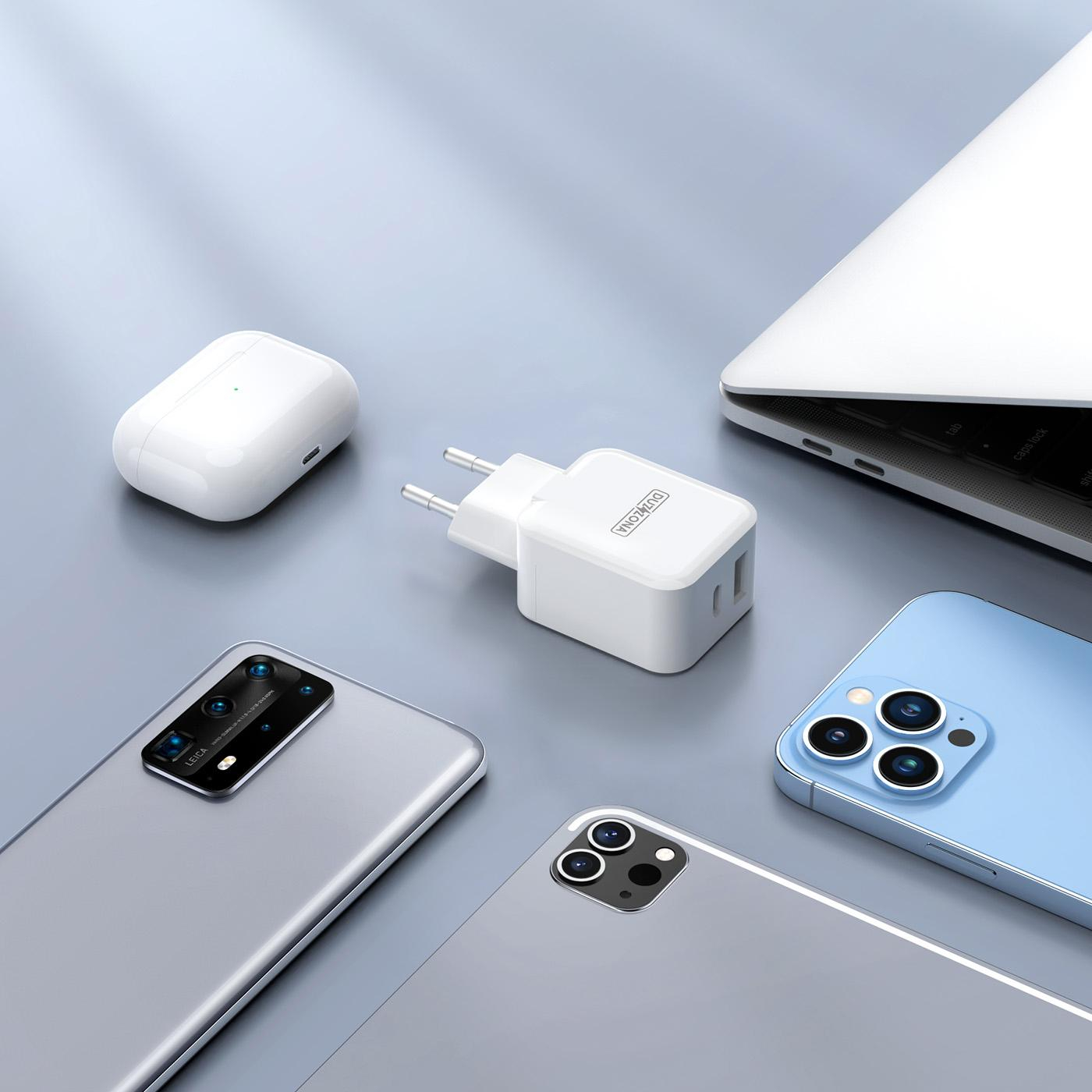 (30W) T7 USB A / USB C GaN Ladegerät Netzteil Power Delivery Quick Charge - Weiss