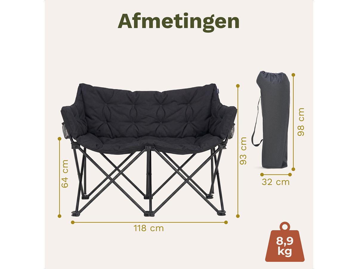 TRVLMORE Comfort Bench 2-persoons vouwstoel