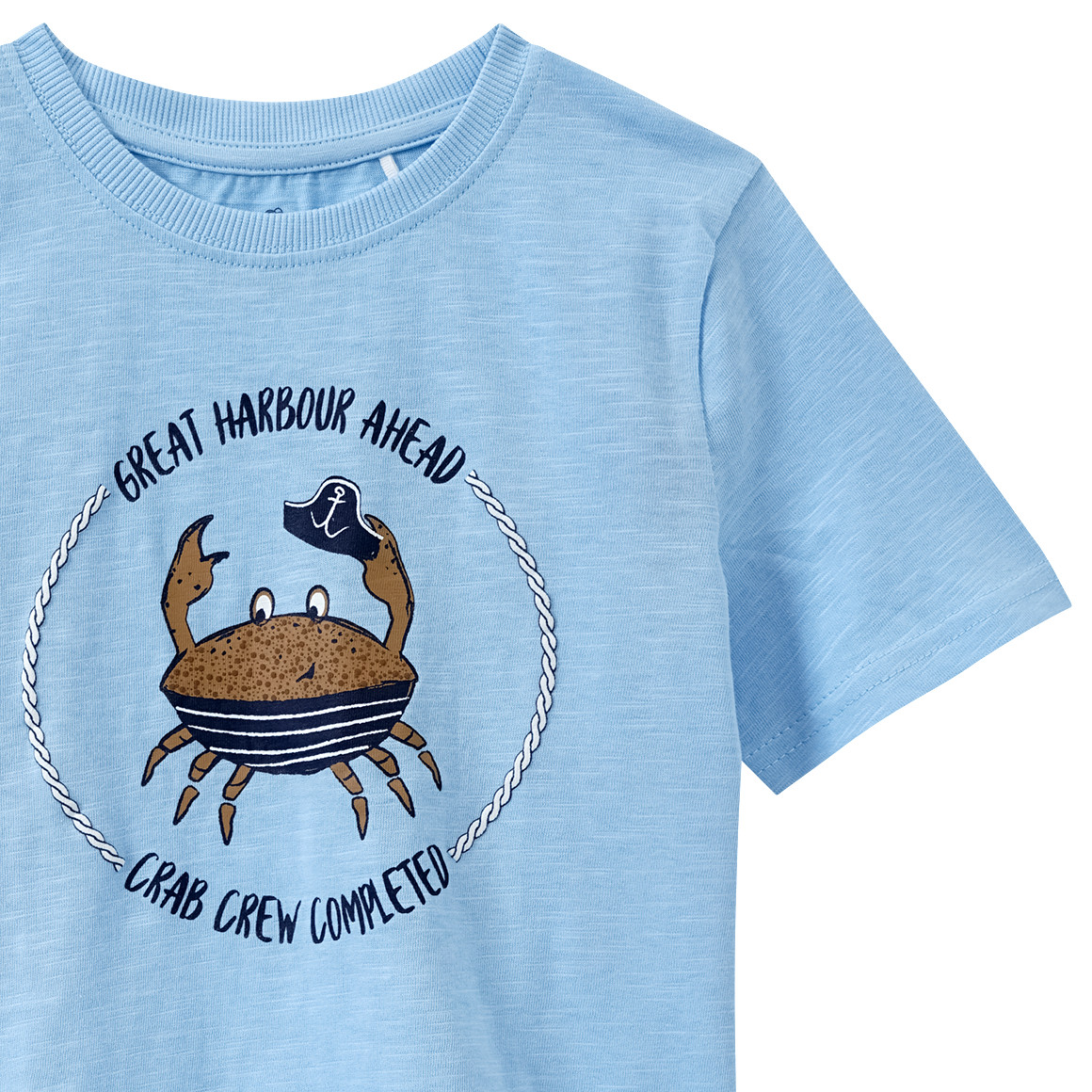 Topolino Jungen T-Shirt mit Krabben-Print hellblau