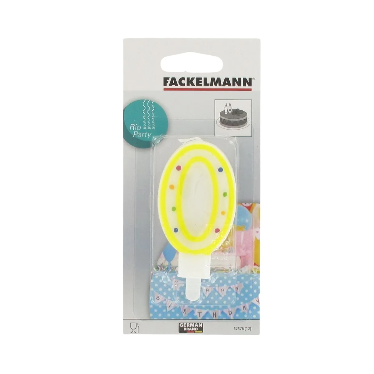 Bougie anniversaire chiffre 0 Rio Party Fackelmann