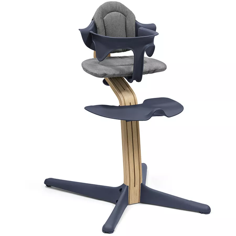STOKKE® Nomi® Hochstuhl Eiche natur  navy inkl. Newborn Set grau  grau pink