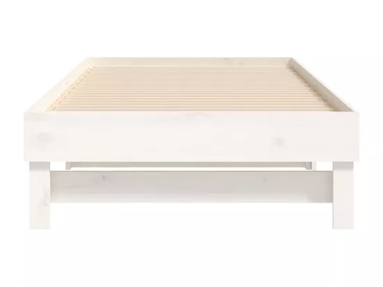 Lit coulissant Blanc 2x(75x190) cm Bois de pin massif
