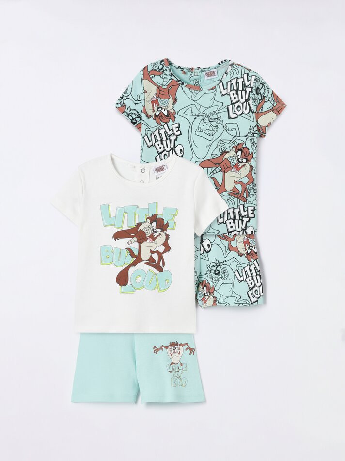 Conjunto de 2 pijamas estampados Looney Tunes © e Warner Bros - Branco-creme