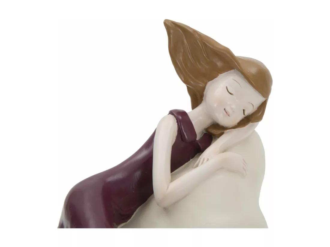 Statuette de femme en résine multicolore sur nuage cm 25x11x16