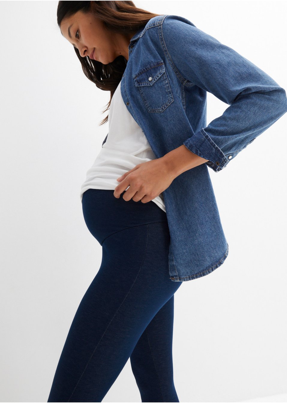Pantalon thermique de grossesse aspect jean