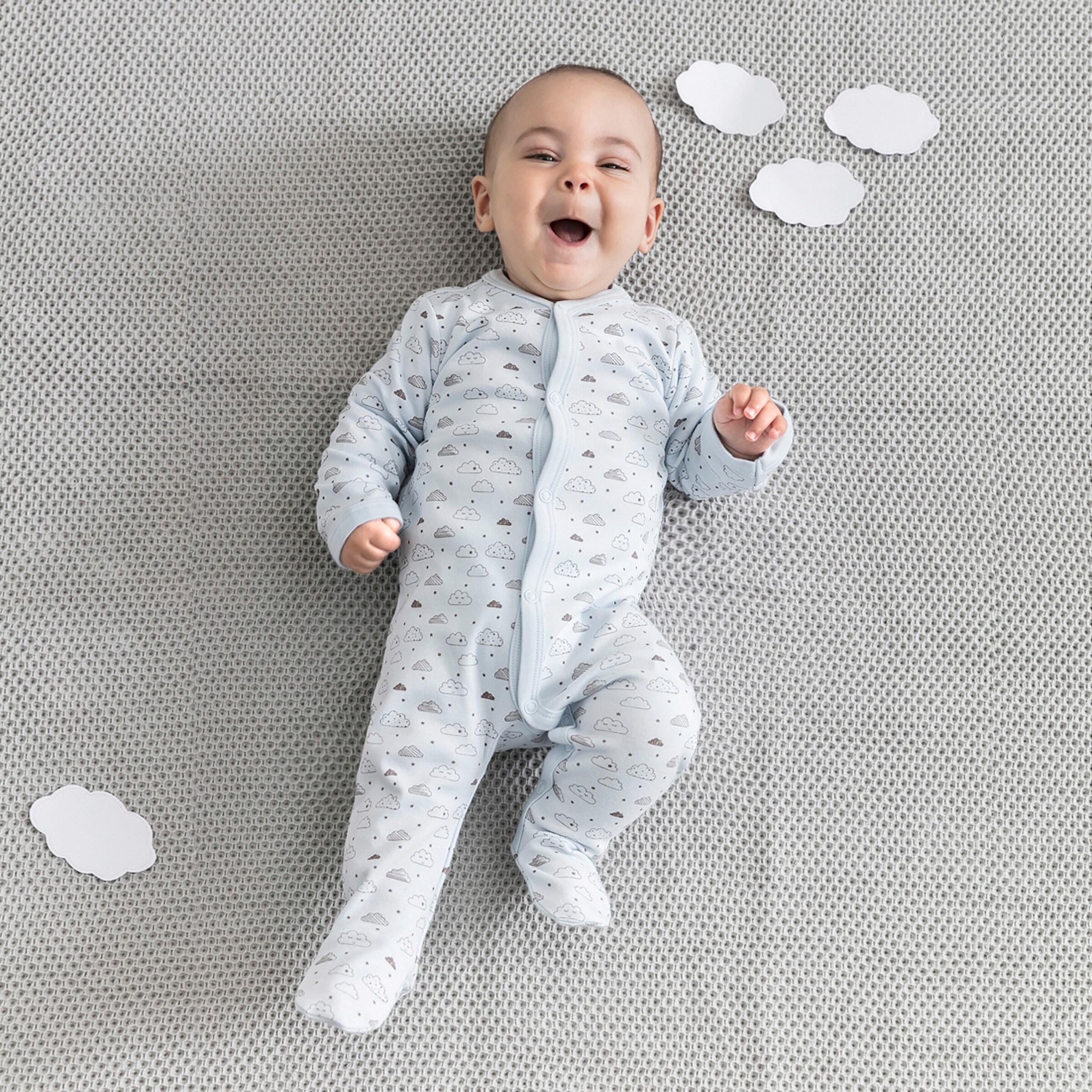 Bornino - Lieblinge 2er-Pack Schlafoveralls bleu/offwhite