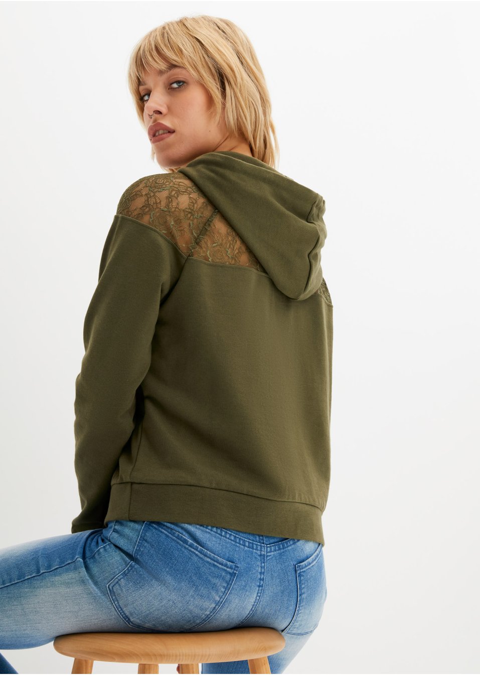 Sweat-shirt à dentelle