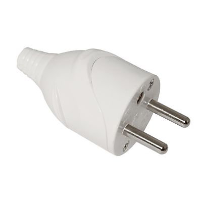 Fiche mâle blanc glossy 16A Diall