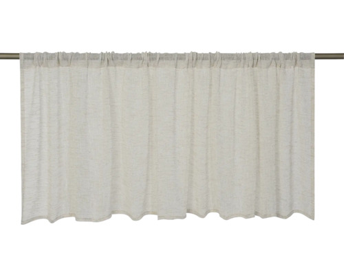 Cafégordijn met roedezak, Liem beige, 140x48 cm