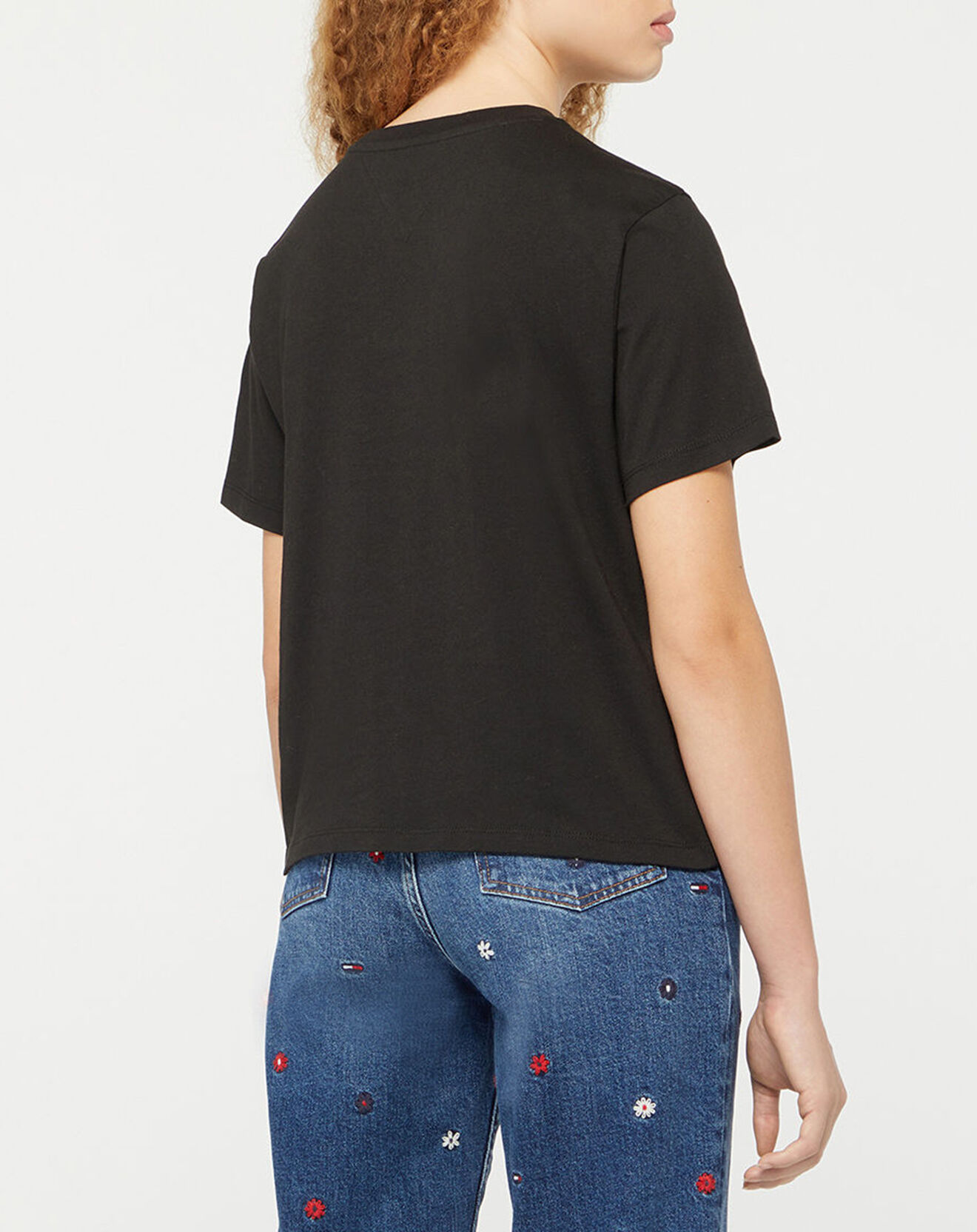 Tommy Jeans T-Shirt 100% Coton Bio Linear Logo noir