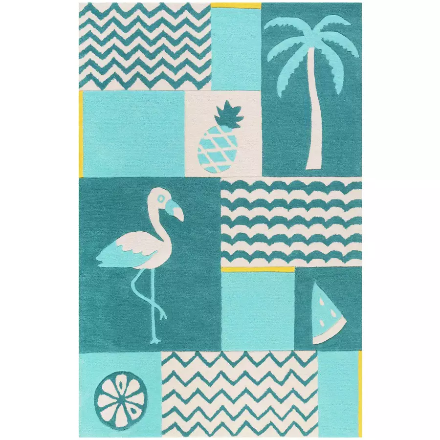 Smart Kids Kinderteppich Fruity Flamingo petrol