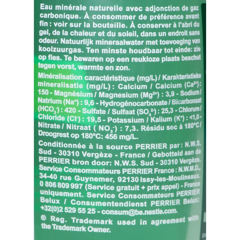 Eau gazeuse Perrier 1 L - 12 bouteilles