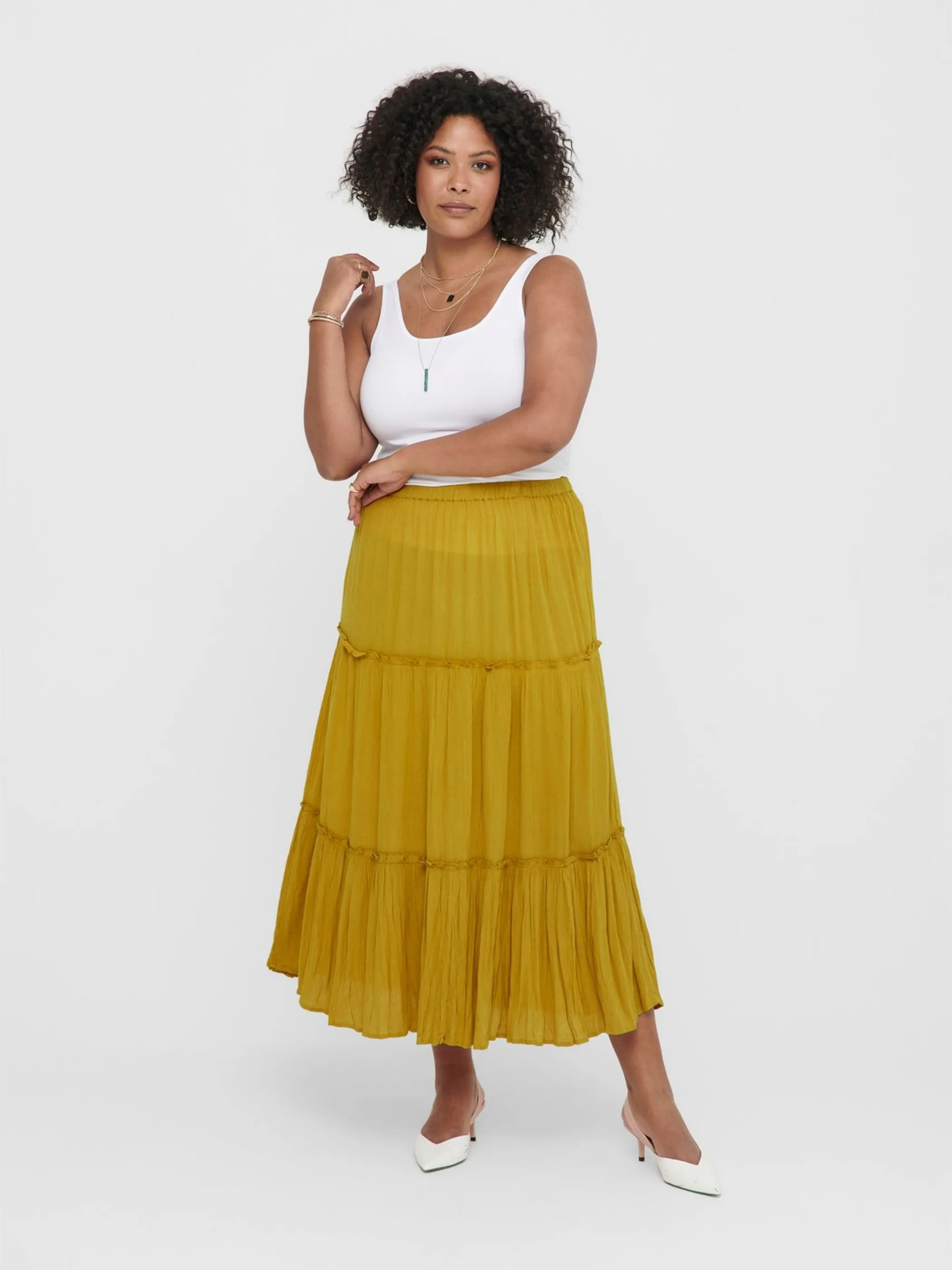 Only Carmakoma CARPATRO MAXI SKIRT Stufenrock