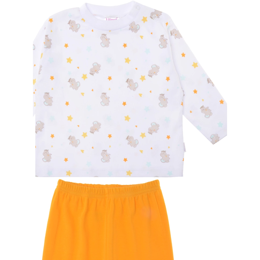 Liliput Zweiteiliger Schlafanzug Elefant weiss-orange
