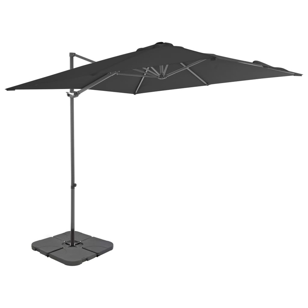 Parasol avec base portable 2,5 x 2,5 m anthracite