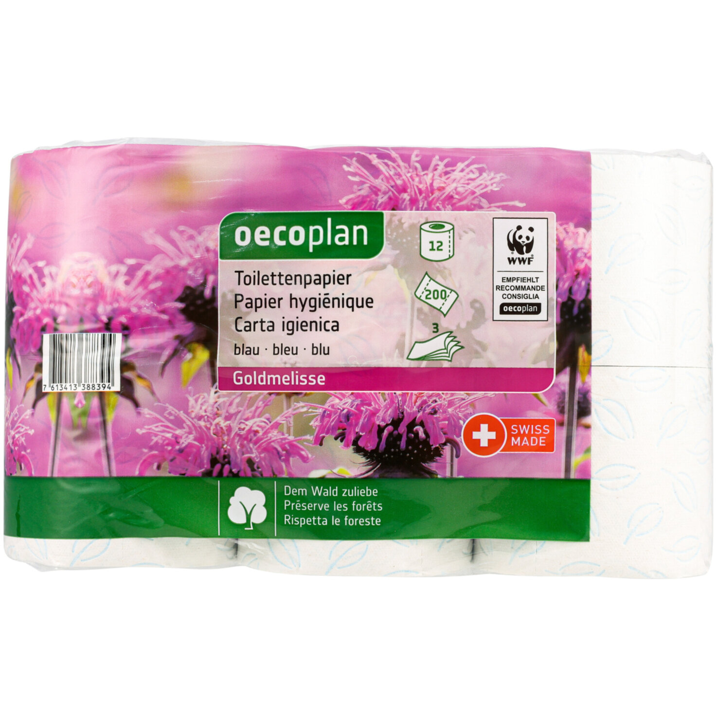 Oecoplan Toilettenpapier Goldmelisse blau 3-lagig 12 Rollen