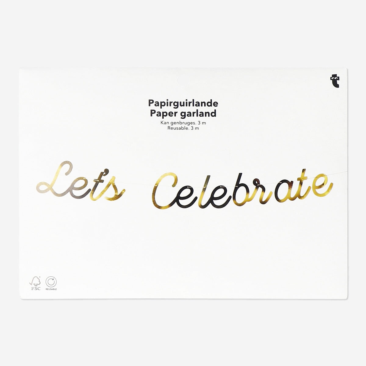 Papirguirlande i guld - 300 cm