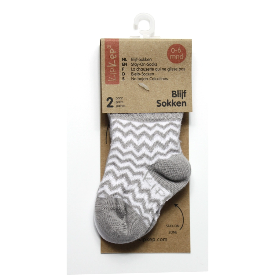 KipKep Stay-On Socken 2er-Pack Ziggy grey