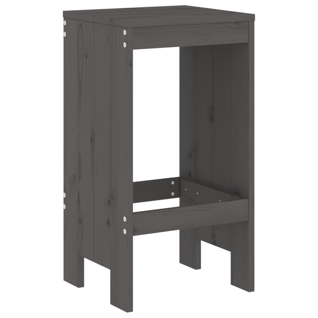 Ensemble de bar de jardin 7 pcs gris bois de pin massif