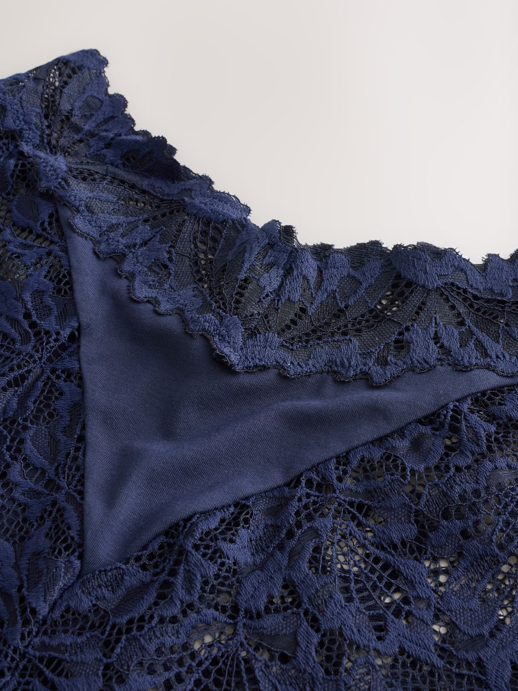 Marineblauw - Ultimate Comfort kanten slip verpakking van 2