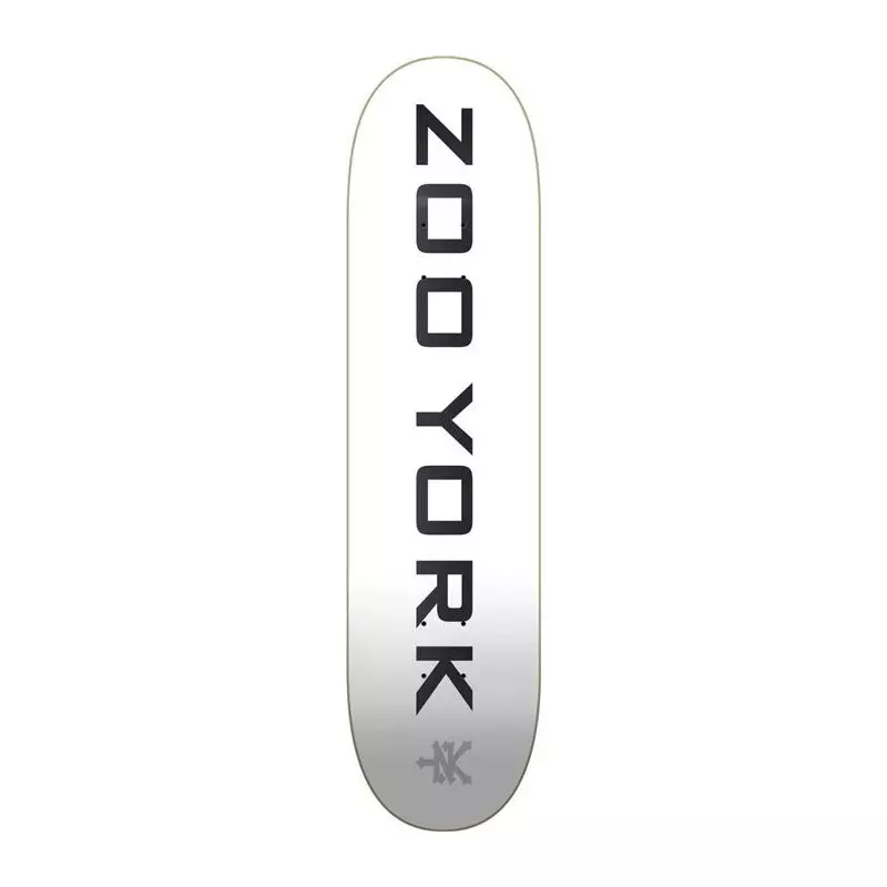 Plateau de skate ZOO YORK Classic Logo Block Blanc 7.75