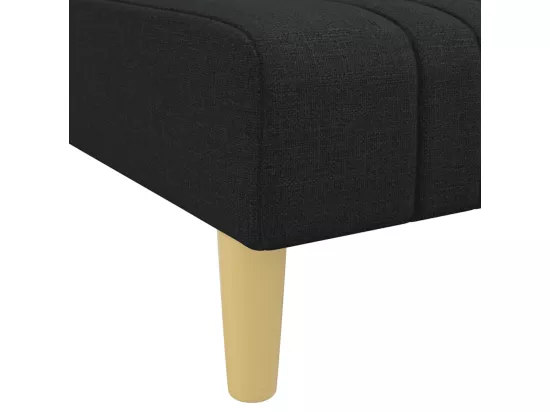 Chaise longue noir tissu