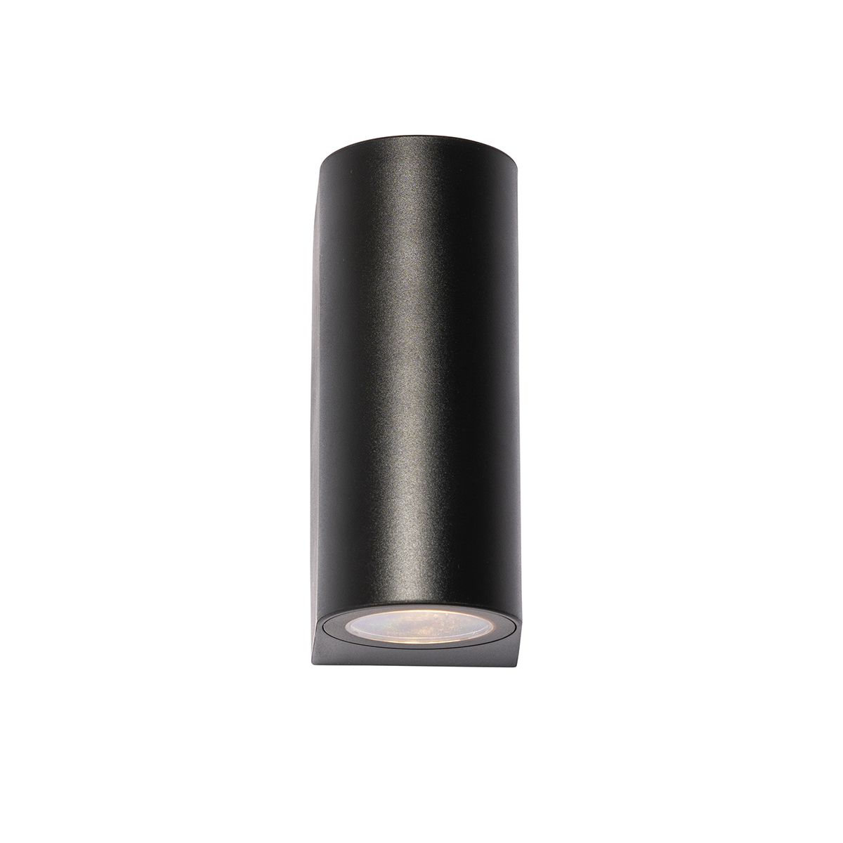 Moderne buiten wandlamp zwart kunststof ovaal 2-lichts - Baleno