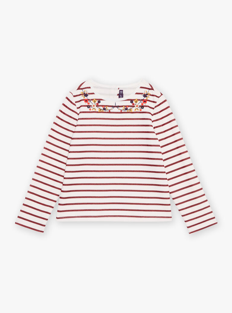 T-shirt rouge à imprimé à rayures