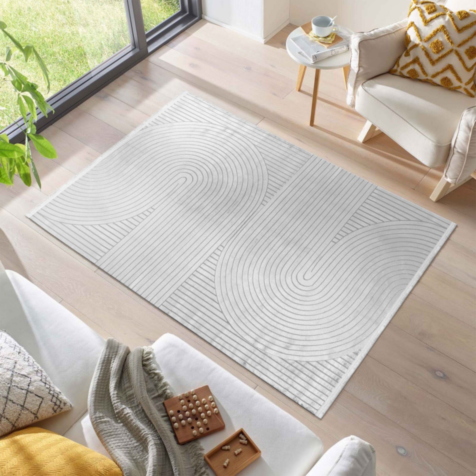 Teppich skandinavische stil, superweich, kurzflor, hoch-tief effekt, Waschbar