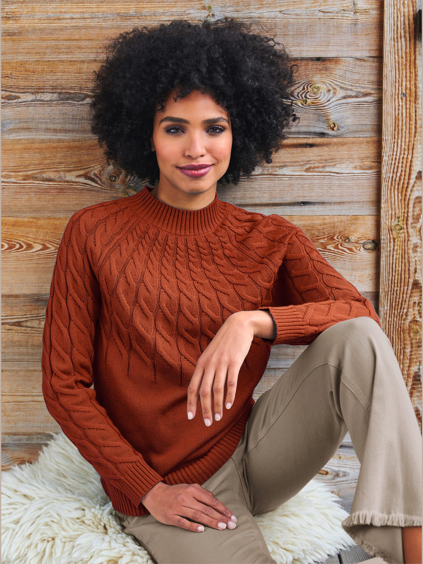 Pull motif torsadé affinant