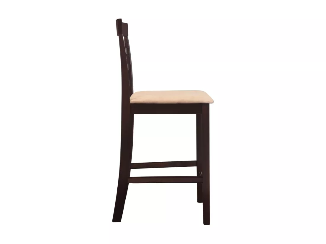 Set table et 4 chaises de bar en bois coloris marron