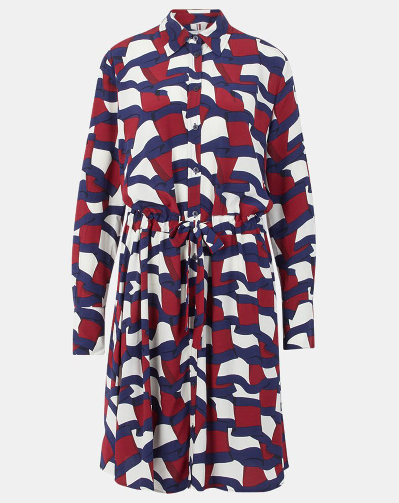 Tommy Hilfiger Robe chemise Fluide imprimée bleu/rouge/blanc