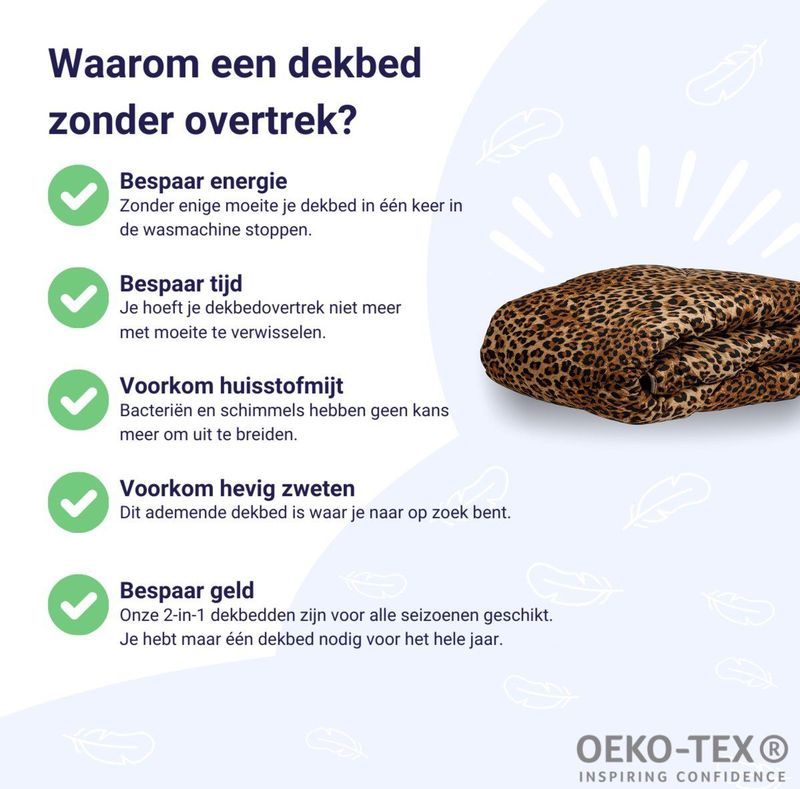 Dekbed - Wit - Katoen - 1 Persoons