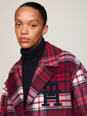 Casaco Relaxed com Monograma Tartan TH