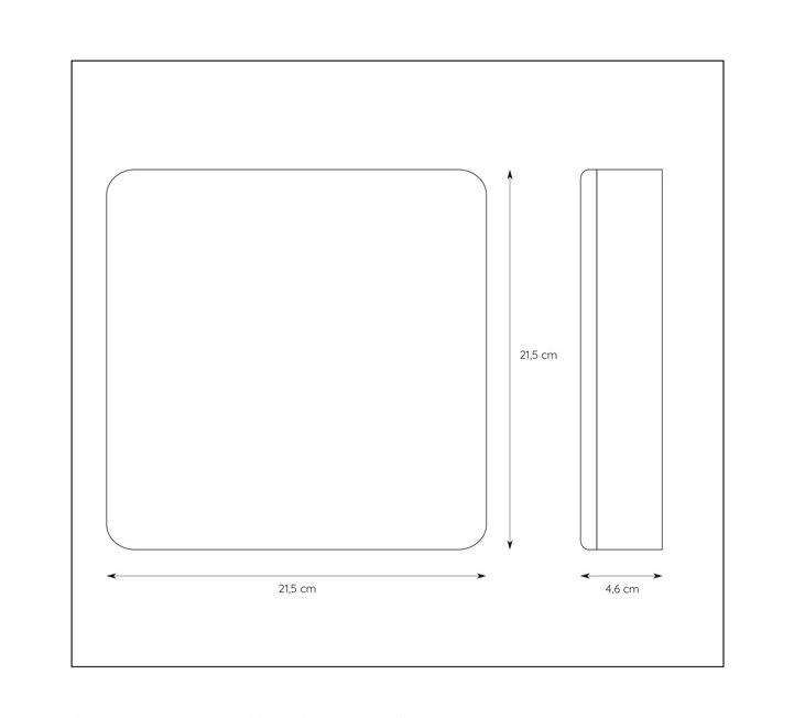 Lucide Ceres vierkante plafondlamp 21.5cm 30W zwart