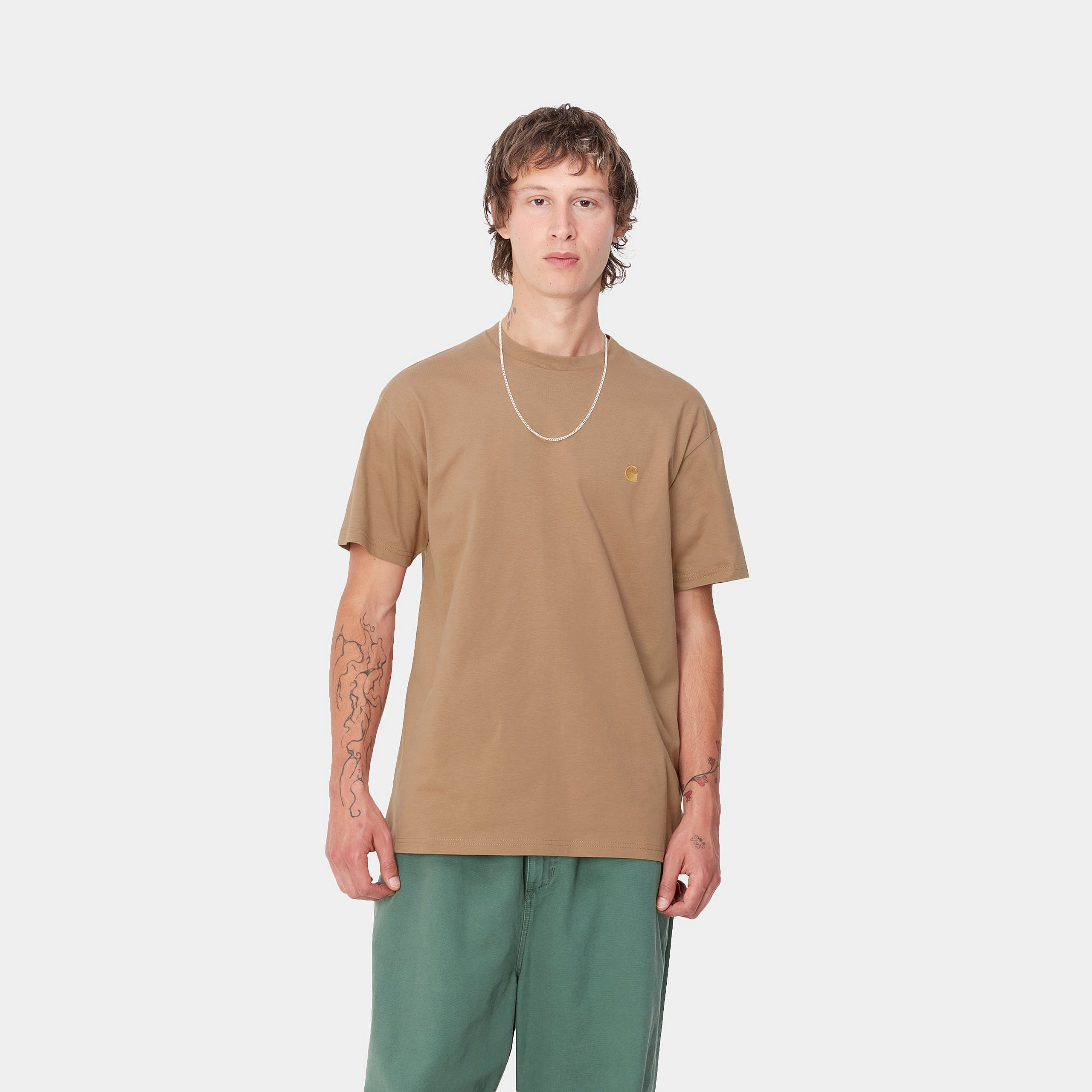 Carhartt WIP SS Chase T-Shirt White / Gold