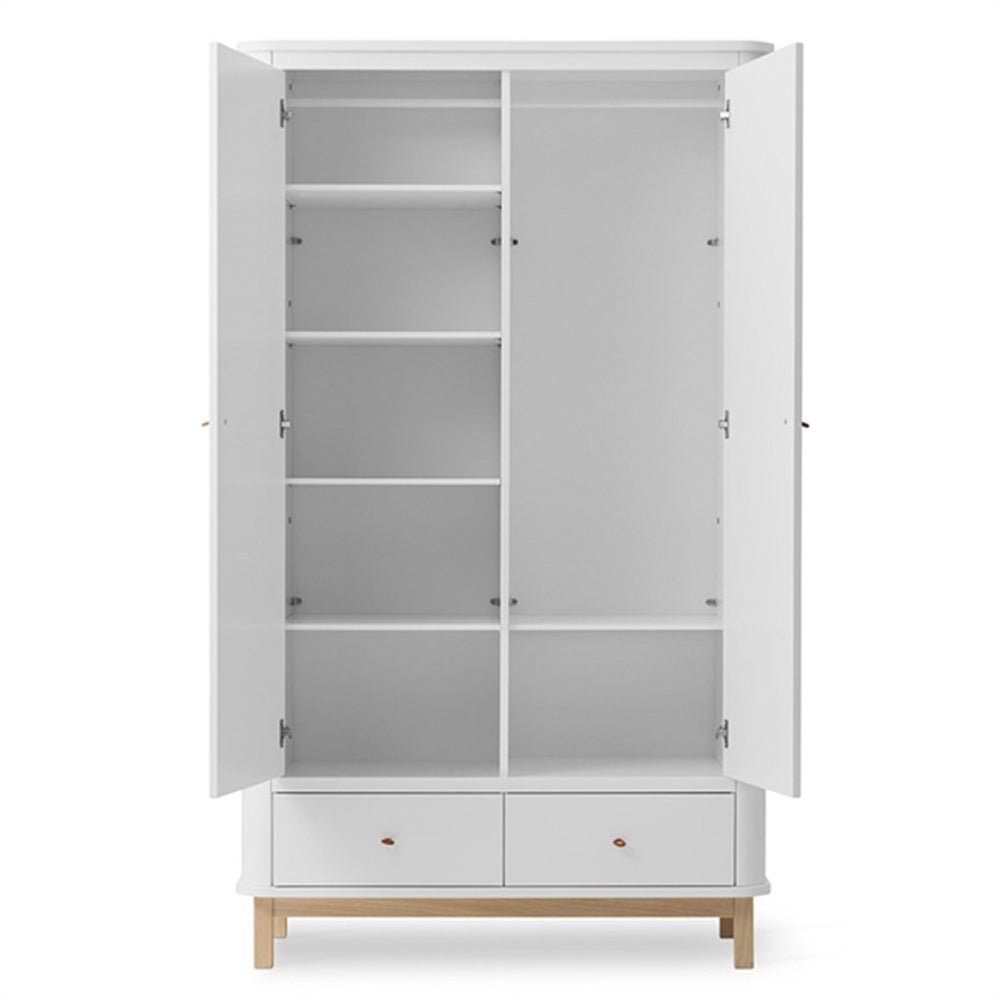 Køb Oliver Furniture Wood Klædeskab 2 Døre Hvid/Eg