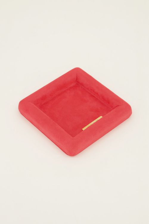 Koraal-roze velvet sieraden tray