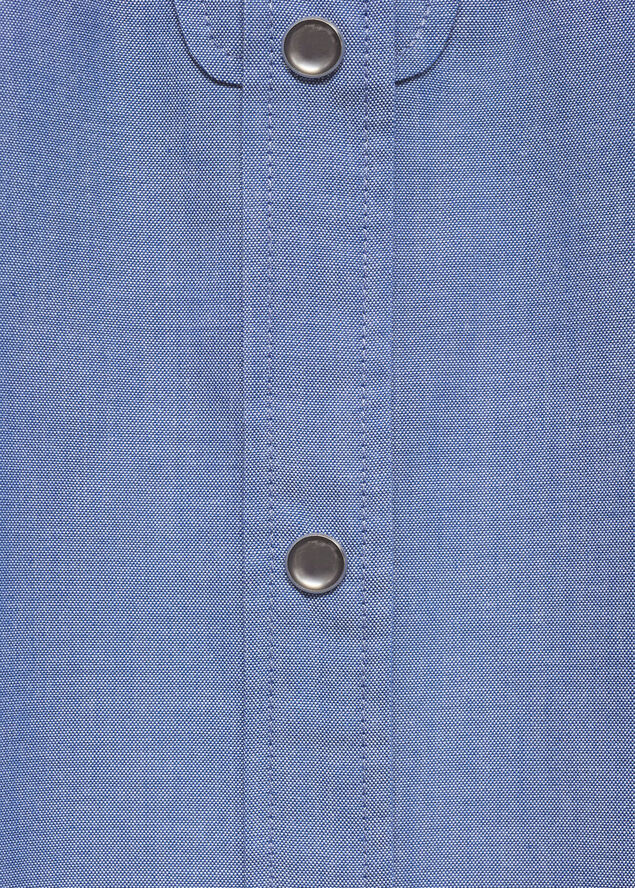 MANGO Cotton shirt with stud detail Medium blue