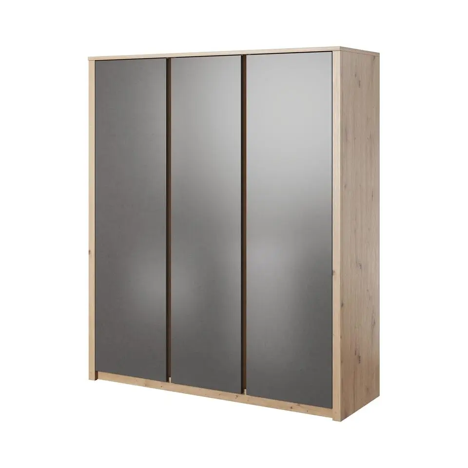 Meubella - Kledingkast Melody - Grijs - Eiken - 166 cm