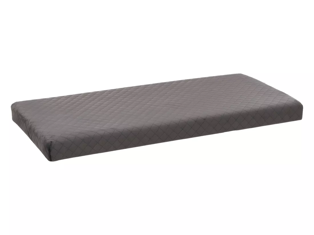 2 en 1 Pouf pliant double et Coffre de rangement en Velours Gris 76 x 38 cm