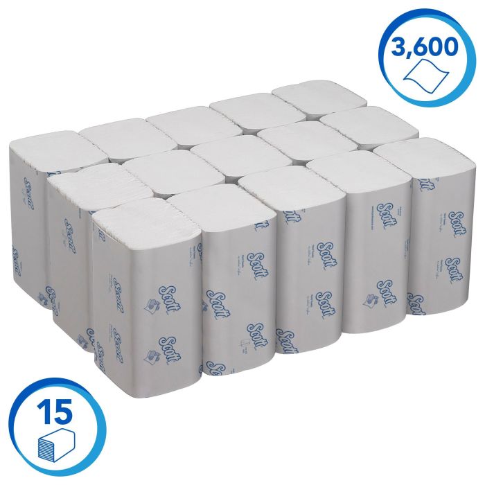 Scott 6669 (3600st) Essential Intergevouwen  handdoeken medium 1-Laags wit (6669)