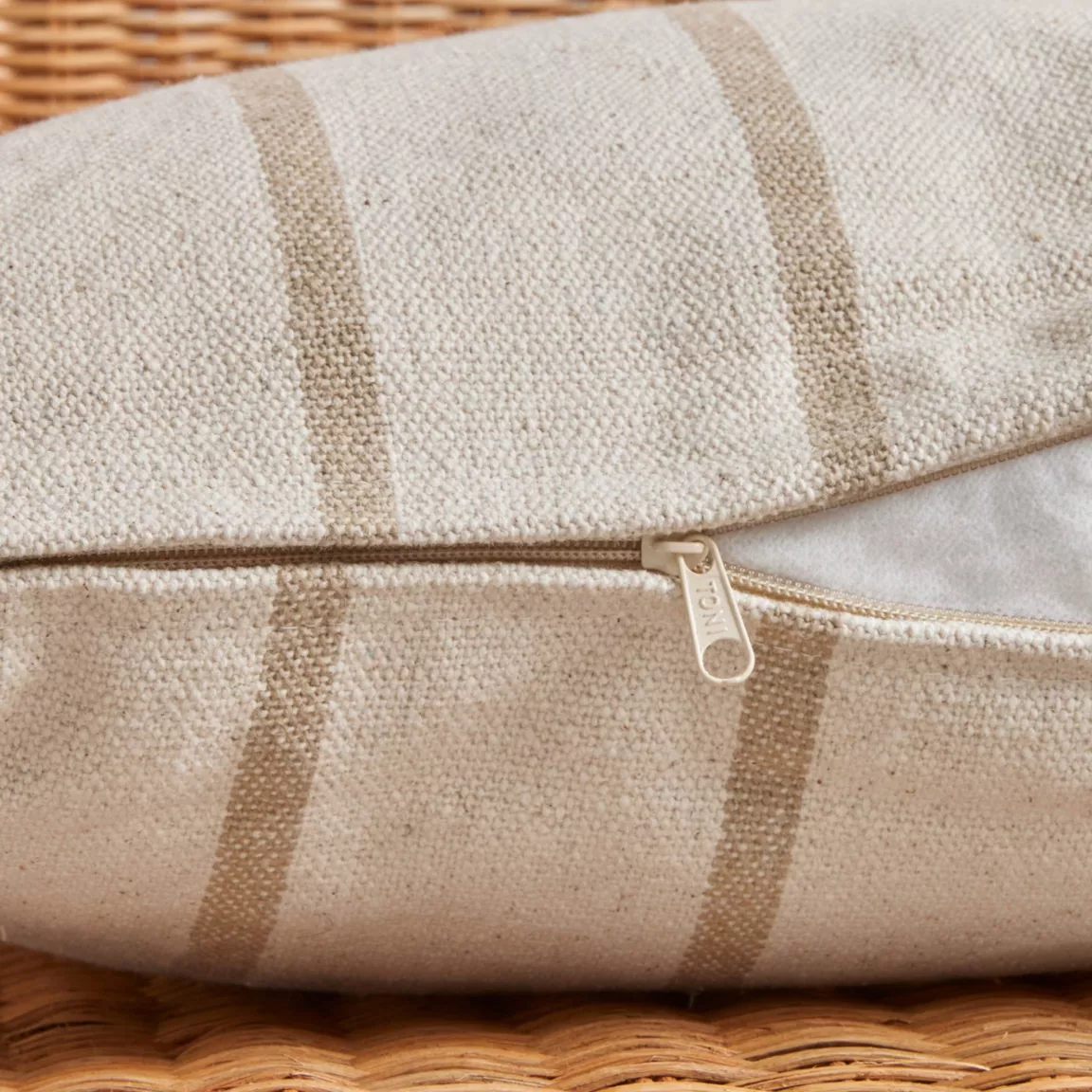 Coussin extérieur carré toile de coton (50 x 50 cm) Ocealys Beige