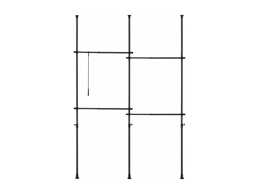 Penderie télescopique acier laqué noire 150 x 150 x 105 cm 03_0008157