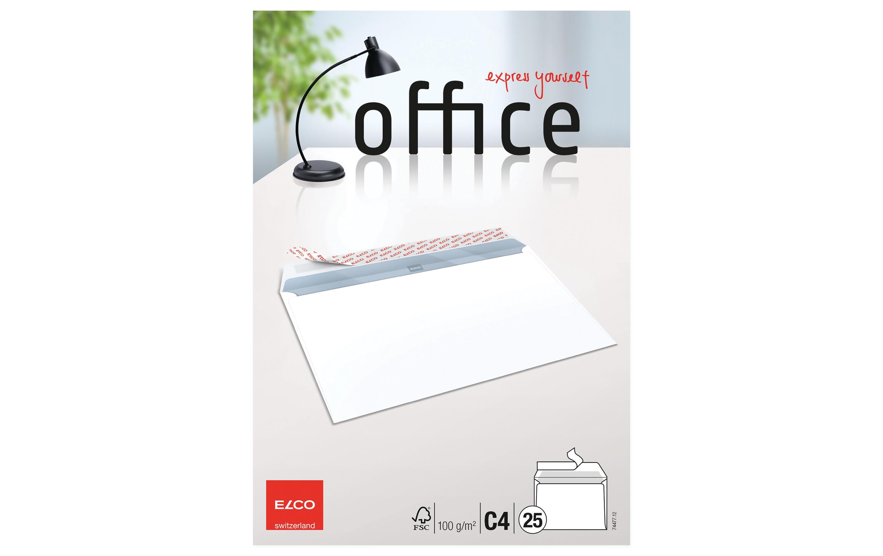 Couvert Office C4, Keine Fenster, 25 StückBriefumschläge in Cello-Zip-Kleinpackung