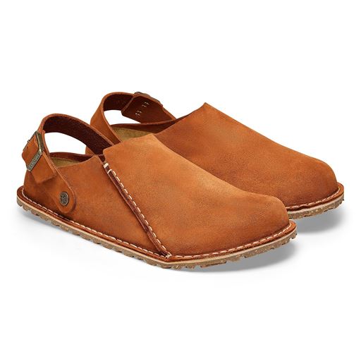 Birkenstock Lutry Premium Suede Slippers, Orange, 39