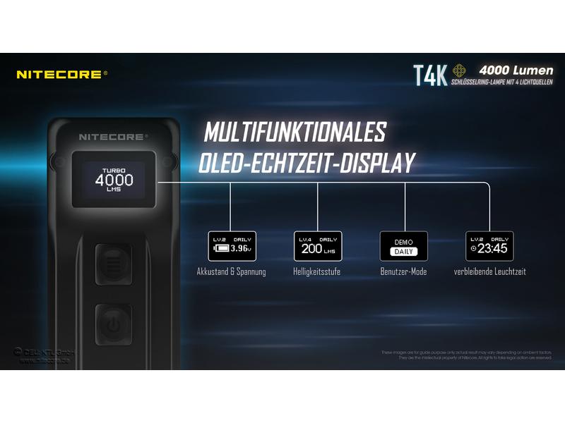 Nitecore Taschenlampe T4K LED-Taschenlampe