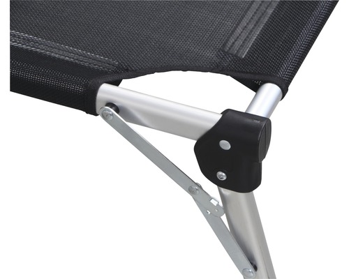 Siena Garden Sole opvouwbare ligstoel, zwarte textielstof