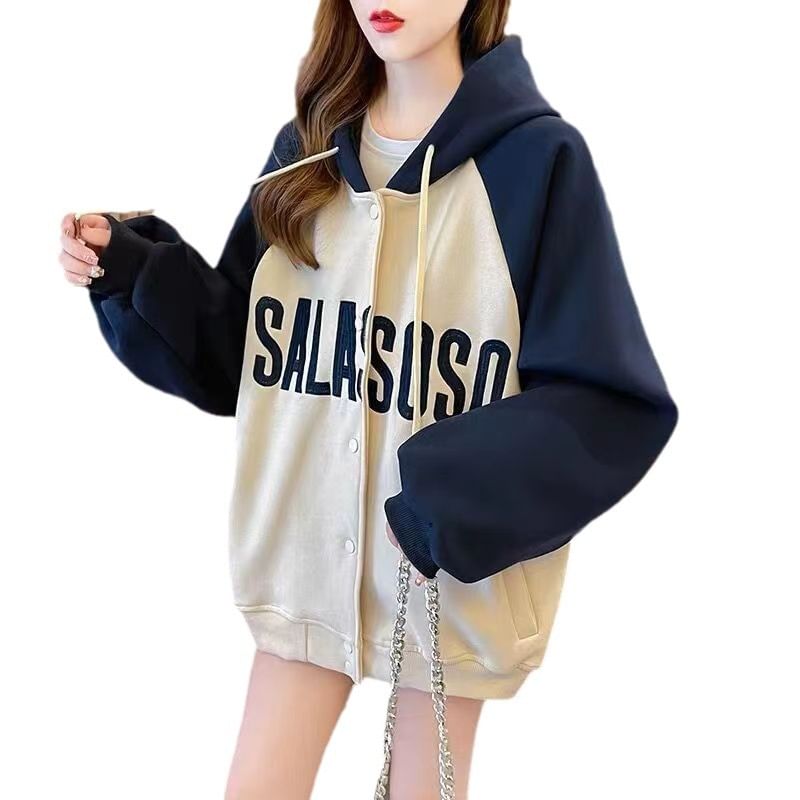 Sistyr - Letter Raglan Button-Up Baseballjack