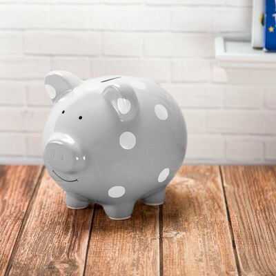 Pearhead Sparegris Medium, Polka Dot Gray
